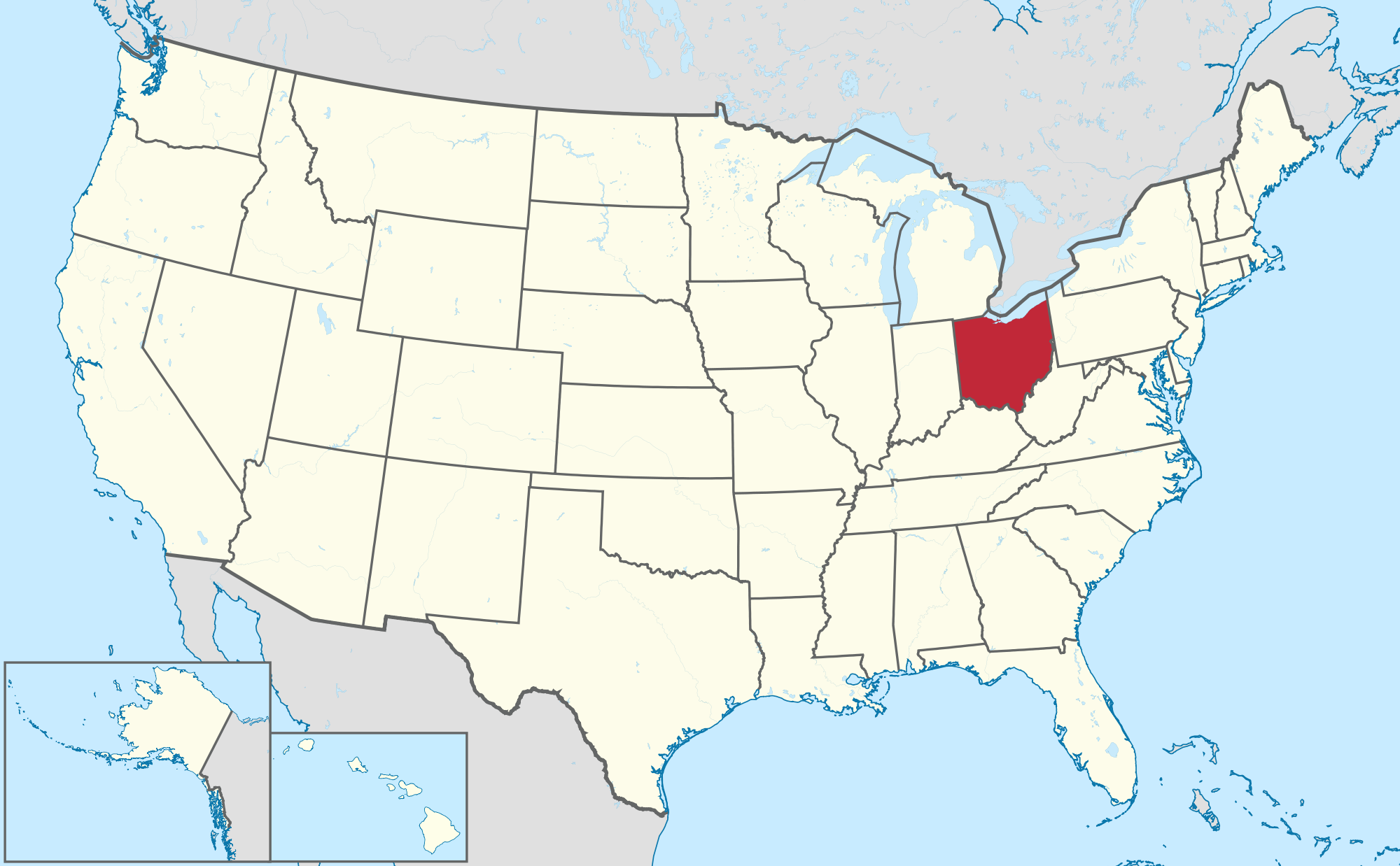 The Accidental Oversight of Ohio Statehood: Forgetting to Bring a State Into the Union 1 2000px ohio in united states svg