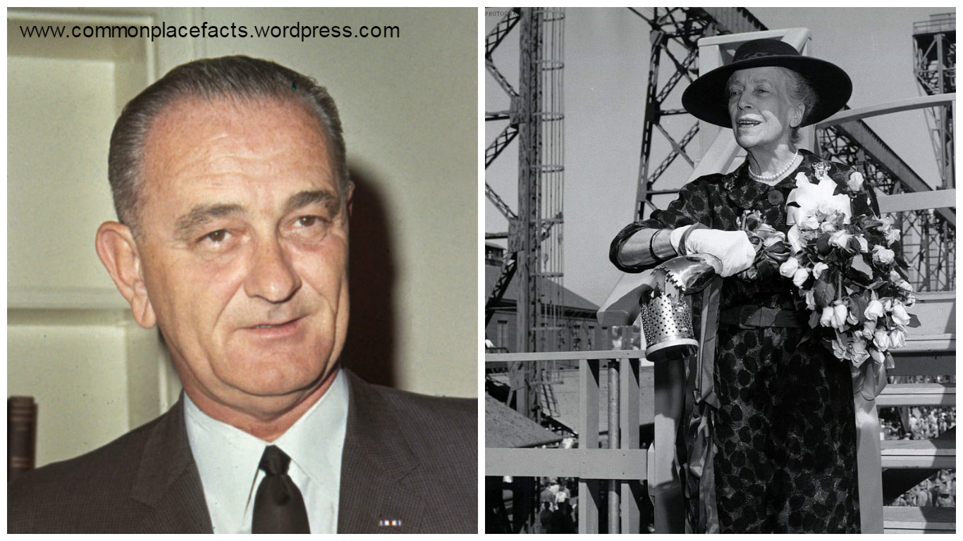 Alice Roosevelt wide-brimmed hat Lyndon Johnson kiss