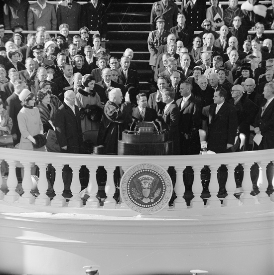 "Hot words" Eisenhower to Kennedy fire at podium