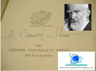 George Bernard Shaw "with renewed compliments"