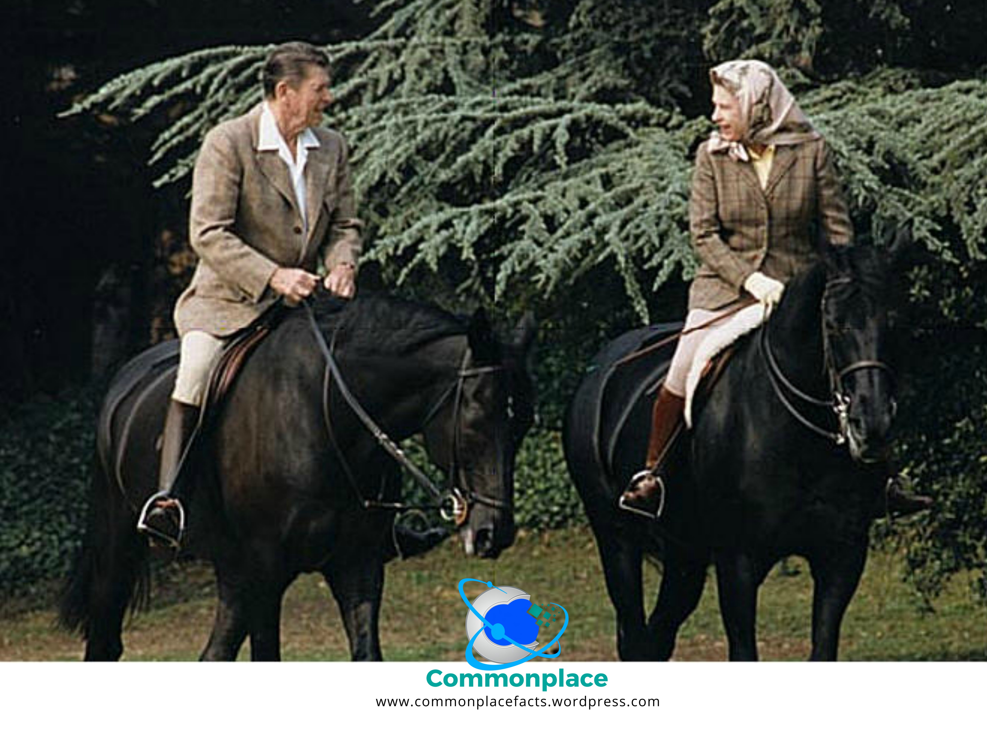 #reagan #ronaldreagan #queen #queenelizabeth #horses #horseback #humor #presidents #royalty