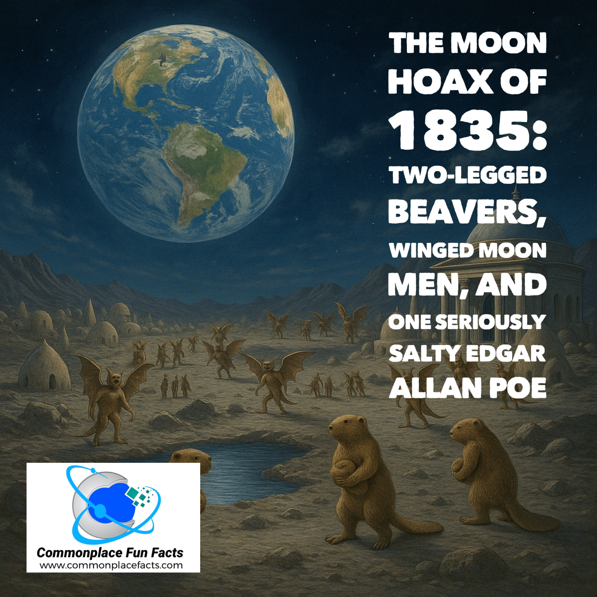 The Moon Hoax of 1835: Two-Legged Beavers, Winged Moon Men, and One Seriously Salty Edgar Allan Poe