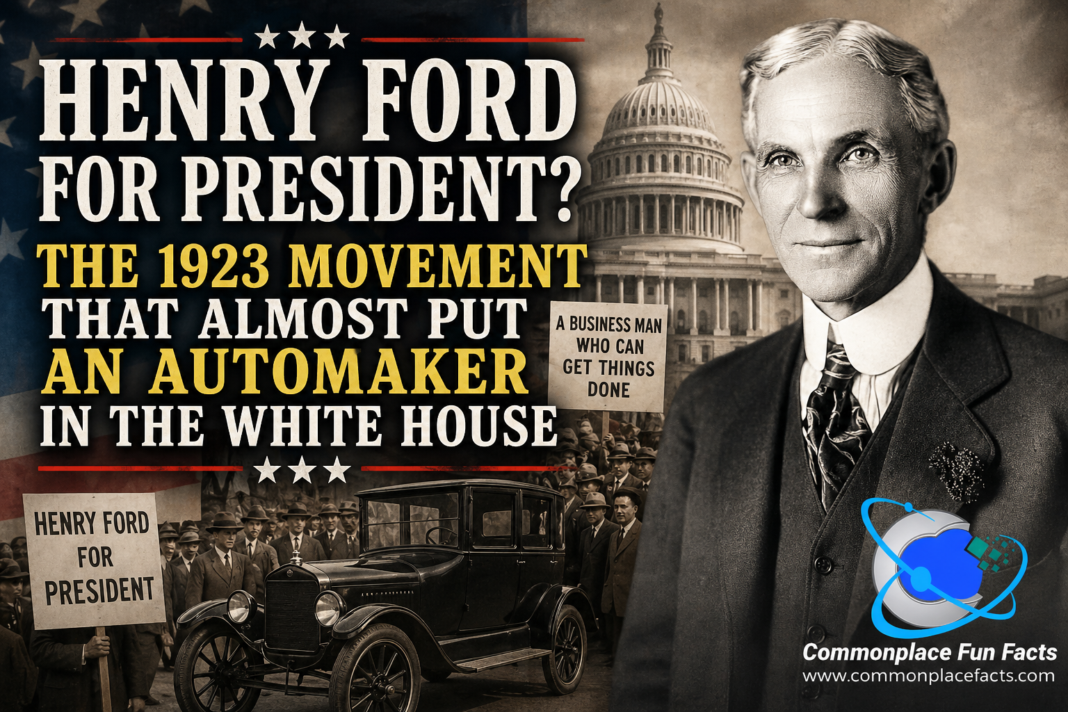 Henry Ford for President? The 1923 Movement That Almost Put an Automaker in the White House