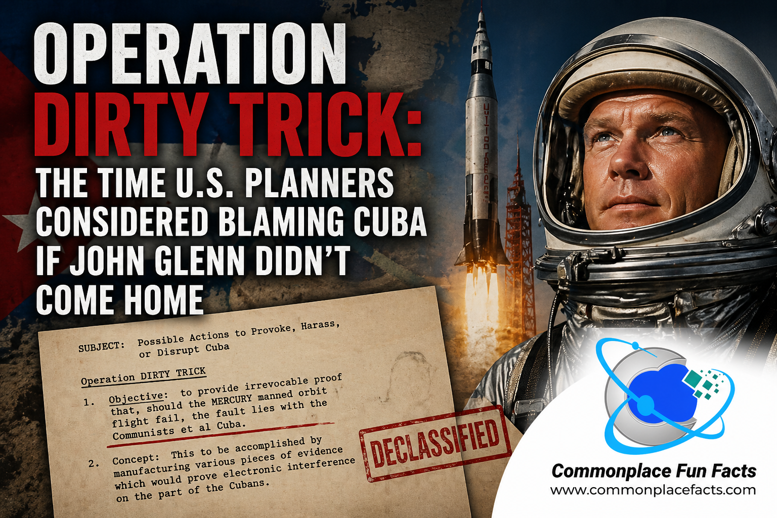 Operation Dirty Trick: The Time U.S. Planners Considered Blaming Cuba If John Glenn Didn’t Come Home