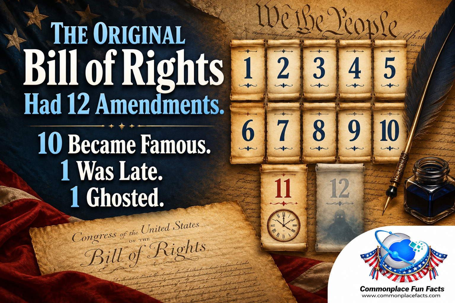 The Original Bill of Rights Had 12 Amendments. 10 Became Famous. 1 Was Late. 1 Ghosted. 9 The Original Bill of Rights Had 12 Amendments. 10 Became Famous. 1 Was Late. 1 Ghosted.